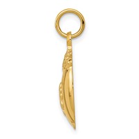 14K Yellow Gold Pot of Gold Charm with Clover view 2