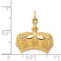 14K Yellow Gold Fleur De Lis Crown Charm view 3
