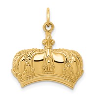 14K Yellow Gold Fleur De Lis Crown Charm view 1