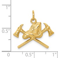 14K Yellow Gold Fire Department Insignia Charm view 3