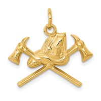 14K Yellow Gold Fire Department Insignia Charm view 1