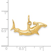 14K Yellow Gold Hammerhead Shark Charm view 3