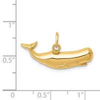 14K Yellow Gold Sperm Whale Charm view 3