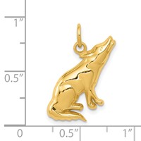 14K Howling Wolf Charm view 3