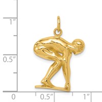 14K Swimmer Diver Charm view 3