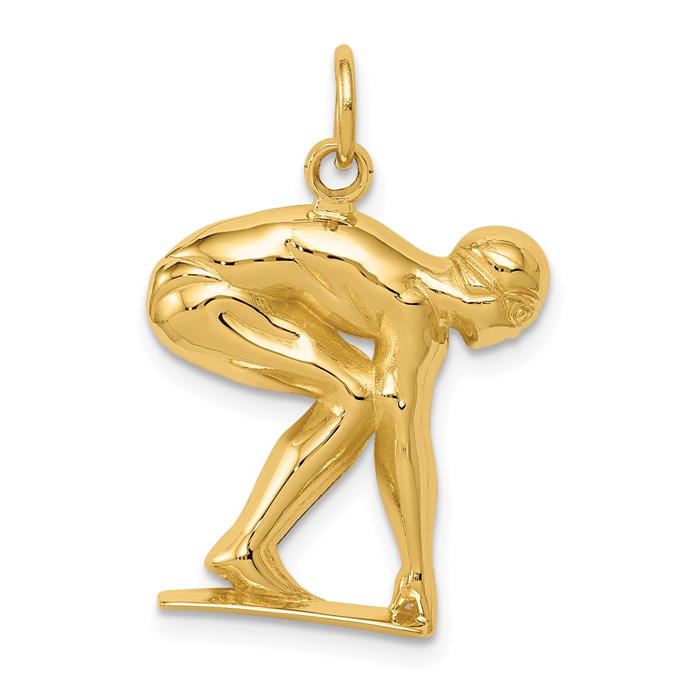 14K Swimmer Diver Charm