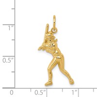 14K Female Baseball Batter Charm view 3