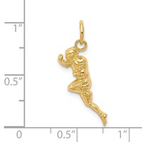 14K Yellow Gold Football Player Charm view 3