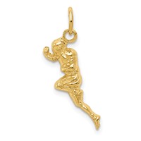 14K Yellow Gold Football Player Charm view 1