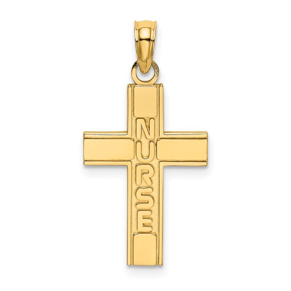14k NURSE Cross Charm