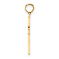 14K Yellow Gold RN Caduceus Cross Charm view 2