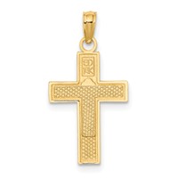 14K Yellow Gold RN Caduceus Cross Charm view 4
