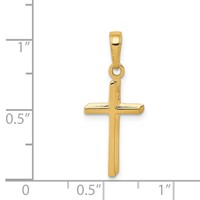 14K Yellow Gold Polished Cross Pendant view 3