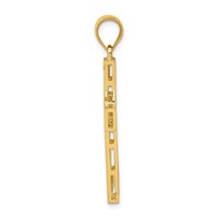 14K Yellow Gold Greek Key Cross Pendant view 2