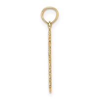 14K Yellow Gold Budded Cross Charm with Lacey Trim view 2