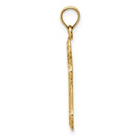 14K Yellow Gold Cut-out Budded Cross Charm view 2