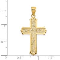 14K Yellow Gold Passion Cross Pendant view 3