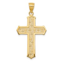 14K Yellow Gold Passion Cross Pendant view 1