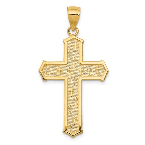 14K Yellow Gold Passion Cross Pendant
