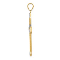 14K and White Rhodium Greek Key -x- Center Cross Pendant view 2