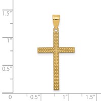 14K Yellow Gold Diamond-cut Latin Cross Pendant view 3