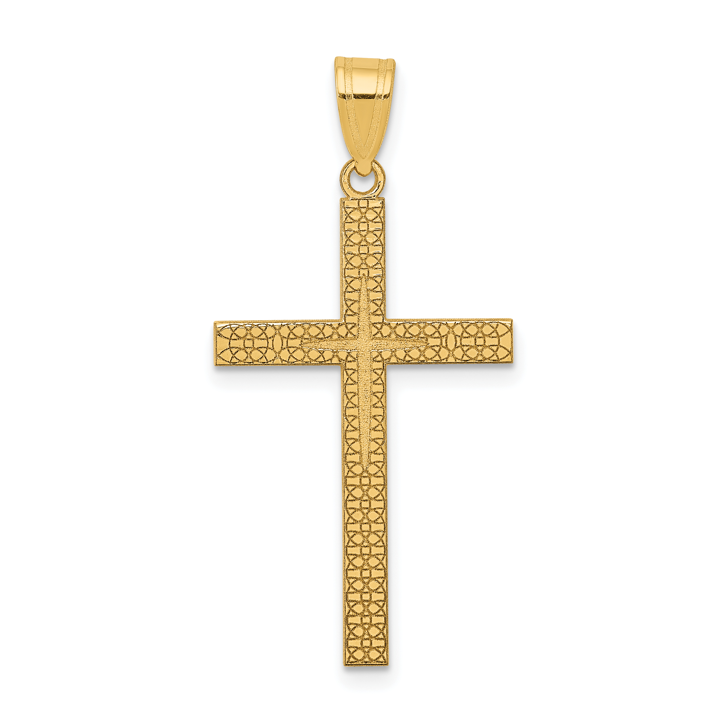 14K Diamond-cut Latin Cross Pendant (D3568)