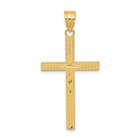 14K Yellow Gold Diamond-cut Latin Cross Pendant view 1