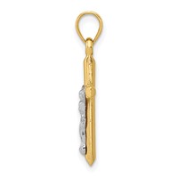14K Two-tone Hollow Crucifix Charm view 2