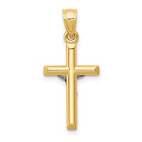 14K Two-tone Hollow Crucifix Charm view 4