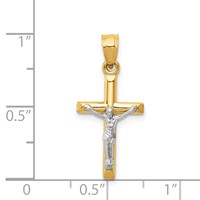 14K Two-tone Hollow Crucifix Charm view 3