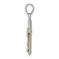 14K Two-tone Hollow Crucifix Charm view 2