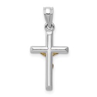 14K Two-tone Hollow Crucifix Charm view 4
