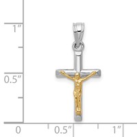 14K Two-tone Hollow Crucifix Charm view 3
