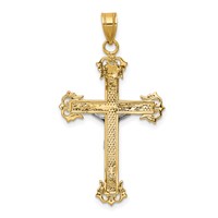 14K Two-tone Diamond-cut Crucifix Pendant view 4