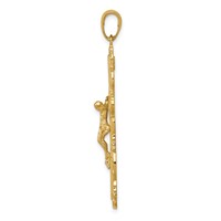 14K Yellow Gold Filigree Crucifix Pendant view 2