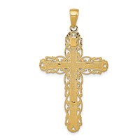 14K Yellow Gold Filigree Crucifix Pendant view 4