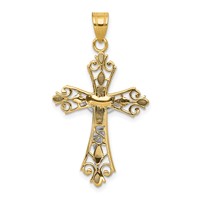 14K Two-tone Crucifix Pendant view 4
