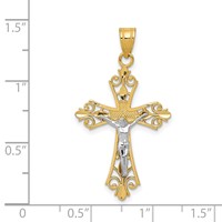 14K Two-tone Crucifix Pendant view 3