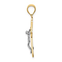 14K Two-tone Crucifix Pendant view 2