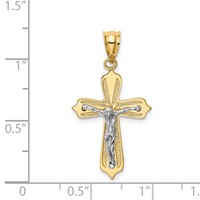14K Two-tone Crucifix Pendant view 4