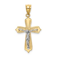 14K Two-tone Crucifix Pendant view 1