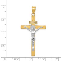 14K Two-tone Inri Crucifix Pendant view 3