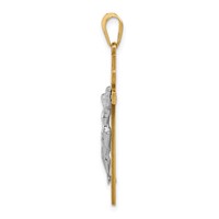 14K Two-tone Inri Crucifix Pendant view 2
