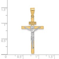 14K Two-tone Inri Crucifix Pendant view 3