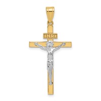 14K Two-tone Inri Crucifix Pendant view 1