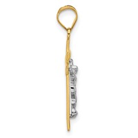 14K Two-tone Inri Crucifix Pendant view 2