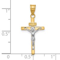 14K Two-tone Inri Crucifix Pendant view 4