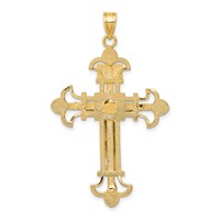 14K Two-tone Inri Fleur De Lis Crucifix Pendant view 4
