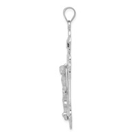 14K White Gold Inri Fleur De Lis Crucifix Pendant view 2