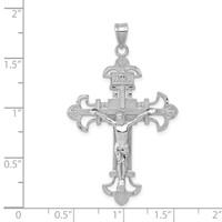 14K White Gold Inri Fleur De Lis Crucifix Pendant view 4